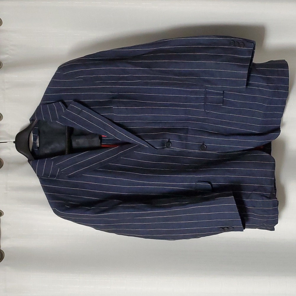 Casual men's dark navy linen jacket